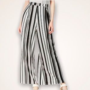 Bar III Black White Wide Leg Pull On Pants XL